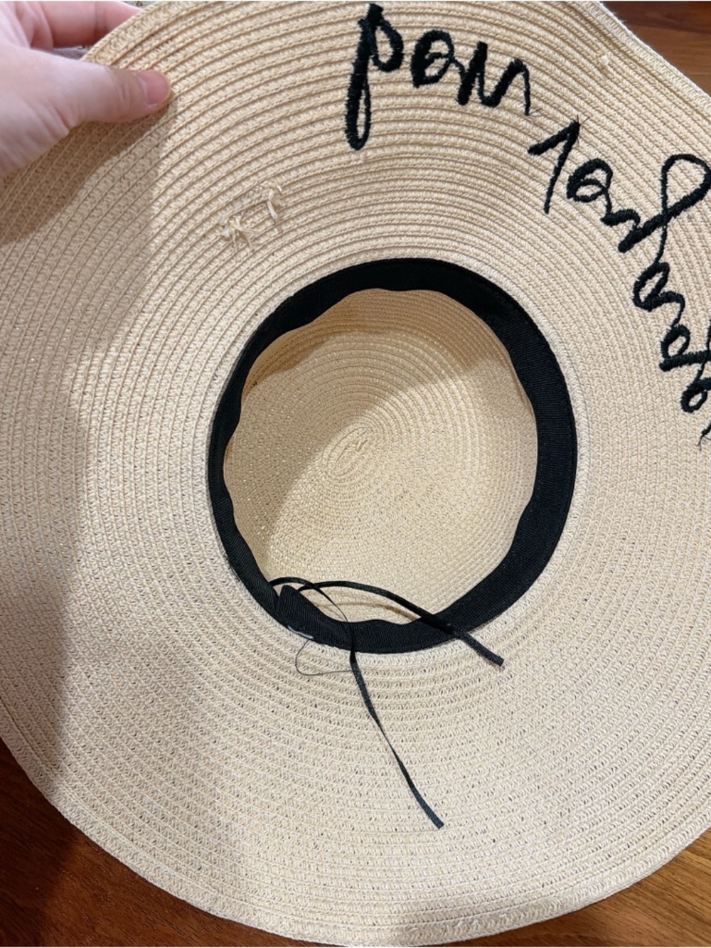 La Vie en Rose Aqua "Bon Voyage" Wide Brim Sun Hat - Picture 2 of 3